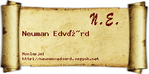 Neuman Edvárd névjegykártya